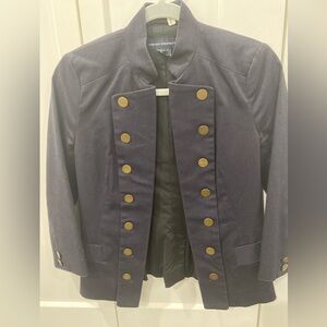 French Connection Double breasted blazer with faux brass buttons